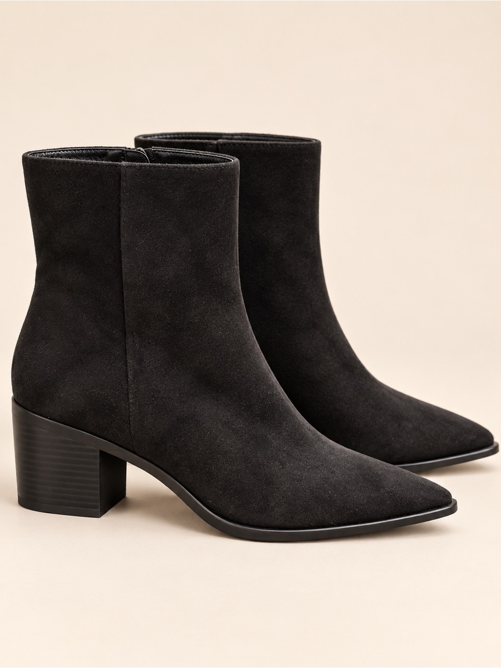 Black Suede Ankle Booties Size 8